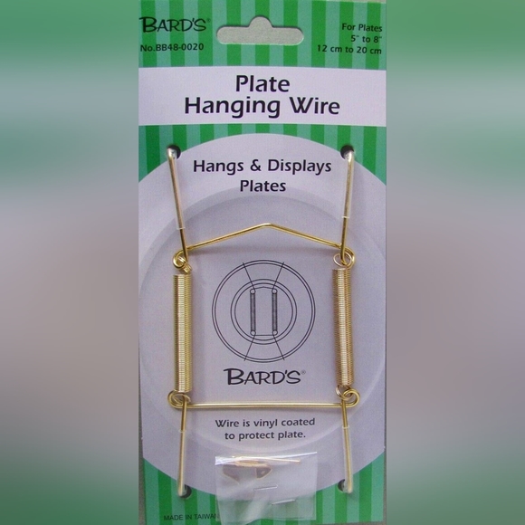 Bards Tray and Plate Hanger, Plate Hanging Wire, Displays Plates 5"-8" in Dia - Picture 1 of 1